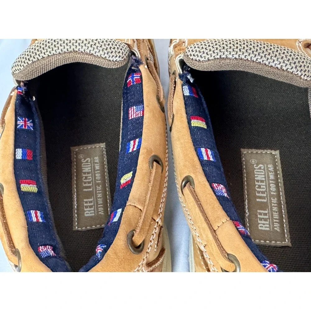Reel Legends Mens Outrigger Casual Slip on Top-Sider Boat Shoes Tan‎ Loafer 7.5M
